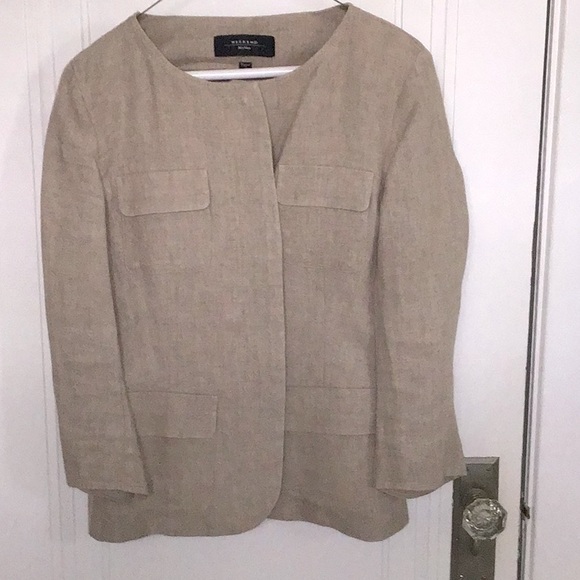 Weekend Max Mara Beige Linen Blazer, Size 12 - Picture 1 of 4